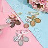 DIY Oval Blank Dome Wedding Bouquet Photo Charms Alloy Brooche Making Kit JEWB-AB00030-4