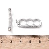 Brass Micro Pave Clear Cubic Zirconia Twister Clasps KK-K360-27B-P-3