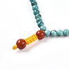Adjustable Natural Turquoise Beaded Necklace Making MAK-G012-02-7