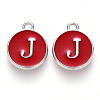 Platinum Plated Alloy Enamel Charms ENAM-S118-03J-P-1