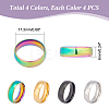 Unicraftale 16Pcs 4 Colors 201 Stainless Steel Plain Band Finger Ring for Women RJEW-UN0002-41-3