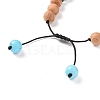 Wooden Braided Bead Bracelets Sets BJEW-JB09066-4
