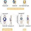 48Pcs 8 Colors Evil Eye Alloy Enamel European Beads ENAM-NB0001-50-6