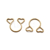 304 Stainless Steel Heart Clip on Nose Rings AJEW-A062-01A-G-3