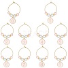 Flat Round with Number 0~9 Alloy Enamel Wine Glass Charms AJEW-SC0002-04-1