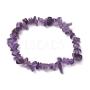 2Pcs 2 Style Natural Rose Quartz & Amethyst Chips Beaded Stretch Bracelets Set BJEW-JB11088-3