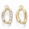 Brass Micro Pave Clear Cubic Zirconia Charms KK-R126-042-NF-2