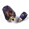 Assembled Synthetic Pyrite and Imperial Jasper Openable Perfume Bottle Pendants G-R481-15D-4