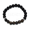 Natural Bronzite Beads Stretch Bracelets BJEW-R309-02-A13-1