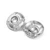 304 Stainless Steel Flat Round Stud Earrings EJEW-K295-17P-2