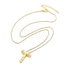 Brass & Plastic Pearl Letter Pendant Box Chain Necklaces for Women NJEW-U017-01G-20-3