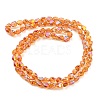 Full Rainbow Plated Electroplate Transparent Glass Beads Strands EGLA-G037-04A-FR02-2