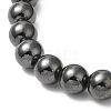 Synthetic Magnetic Hematite Round Beaded Stretch Bracelets BJEW-E080-02A-2