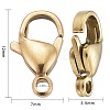 Ion Plating(IP) 304 Stainless Steel Lobster Claw Clasps X-STAS-H353-D-02G-4