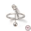 Anti-Tarnish Rhodium Plated 925 Sterling Silver Locket Style Planet Pinch Bails LS-STER-NH0001-55C-P-2