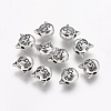 Tibetan Style Antique Silver Cat Head Alloy Beads X-TIBEP-GC178-AS-RS-1