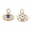 Brass Micro Pave Cubic Zirconia Charms ZIRC-F111-18G-2