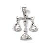 Rack Plating Brass Micro Pave Cubic Zirconia Pendants KK-F848-04P-2
