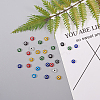Handmade Evil Eye Lampwork Flat Round Beads Strands LAMP-CJ0001-04-7