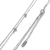 304 Stainless Steel Double Layer Necklaces NJEW-H207-02-4