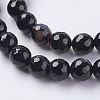 Natural Black Striped Agate/Banded Agate Beads Strands G-G581-8mm-03-3