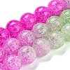 Spray Painted Crackle Glass Beads Strands DGLA-C002-10mm-08-3