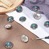 Gorgecraft 1-Hole Alloy & Cat eye Turquoise Buttons FIND-GF0004-53A-5