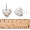Textured Heart Brass Dangle Earrings EJEW-B132-04P-5