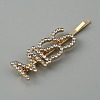 Word MISS Alloy Rhinestone Hair Bobby Pins FIND-WH0152-34D-KCG-1