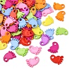 100Pcs Baby Shower Ornaments Acrylic Baby Feet Pendants MACR-YW0004-07-2