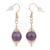 Natural Amethyst Braided Dangle Earring EJEW-JE04845-01-3