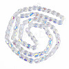 Electroplate Transparent Glass Beads Strands X-EGLA-N002-32-C03-2