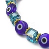 5Pcs 5 Style Natural Lapis Lazuli & Lampwork Evil Eye & Seed Beaded Stretch Bracelets Set BJEW-JB09616-01-4