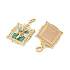 Brass Random Color Glass Pendants KK-Q030-05B-G-3