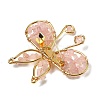 Butterfly Natural Rose Quartz Brooch G-A278-02G-08-2