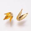 4-Petal Iron Flower Bead Caps KK-O016-11-2
