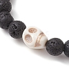 8.5mm Round Natural Lava Rock Beaded Stretch Bracelets BJEW-JB10465-04-3