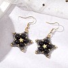 Natural Black Onyx Dangle Earrings EJEW-JE06238-01-2