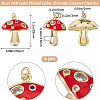 6Pcs Autumn Theme Real 18K Gold Plated Brass Micro Pave Cubic Zirconia Pendants ZIRC-BBC0002-34-2