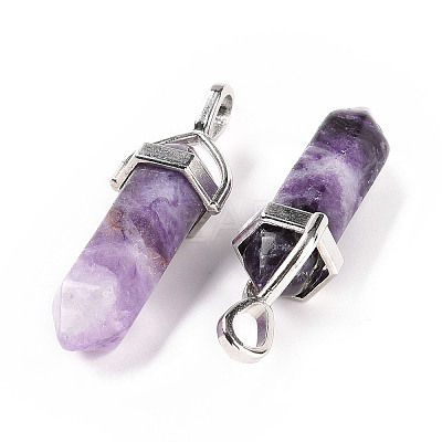Natural Quartz Crystal Double Terminated Pointed Pendants G-F295-05Q-1