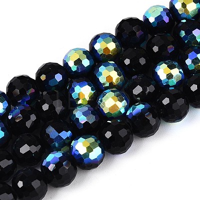 Electroplate Opaque Glass Beads Strands EGLA-N024-01A-A02-1