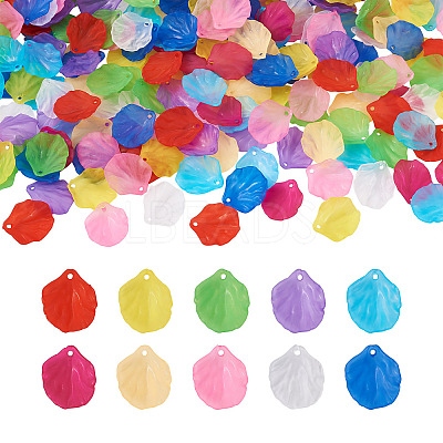 500Pcs 10 Colors Transparent Frosted Acrylic Pendants MACR-YS0001-03-1