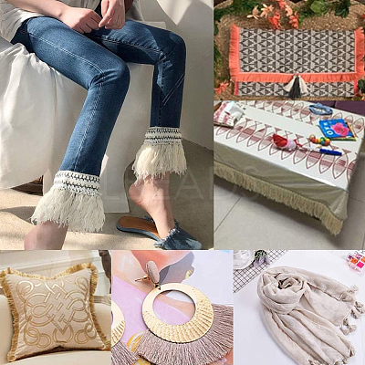 Cotton Lace Fringes Tassel Trimmings OCOR-GF0005-07B-04-1