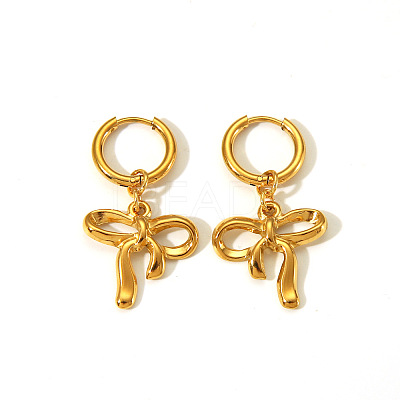Elegant 304 Stainless Steel Bowknot Hoop Earrings CR5364-7-1