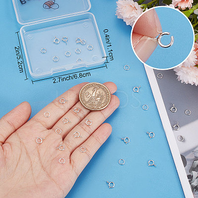 20Pcs 925 Sterling Silver Spring Ring Clasps STER-BBC0001-48-1