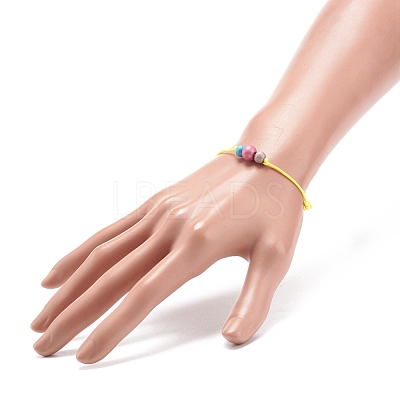 Natural Wood Round Beaded Bracelets BJEW-JB08565-1