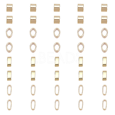 40Pcs 2 Styles Brass Slide Charms/Slider Beads KK-CA0002-08-1