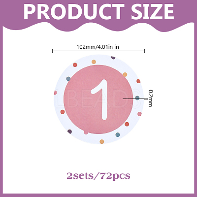 36Pcs 36 Styles Flat Round Paper Blank Label Stickers DIY-WH0308-853B-1