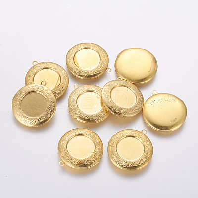 Brass Locket Pendants KK-P094-27-1