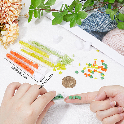 600Pcs 6 Style Opaque Colours 2-Hole Glass Seed Beads SEED-CN0001-17-1